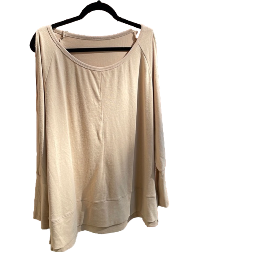 Khaki women’s long sleeve cut out shirt XL